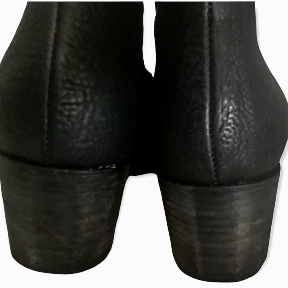 Bryan Blake Black Pebbled Leather Ankle Booties 37.5 - Picture 10 of 13